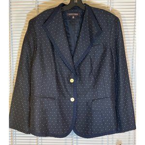 Anne Klein 100% Kimono Silk Jacket in Dark Navy, 18W, Like New